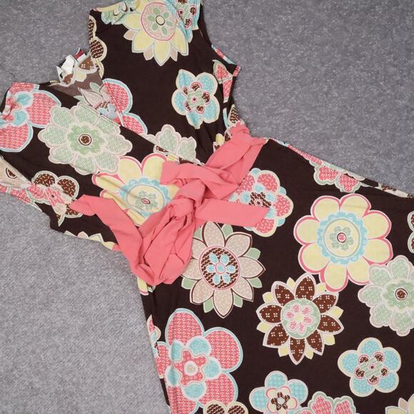 VTG Jody California Made in USA Floral PTP 15in Mulitcolor MidLength Retro Dress - Picture 9 of 11